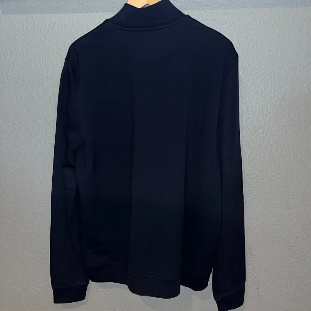TED BAKER London 1/4 Zip Pull-Over Sweater Jacket  - NWOT Size 6 = US 2XL - Navy